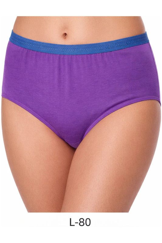 Women's High-Rise Full Coverage Cotton Briefs - Purple