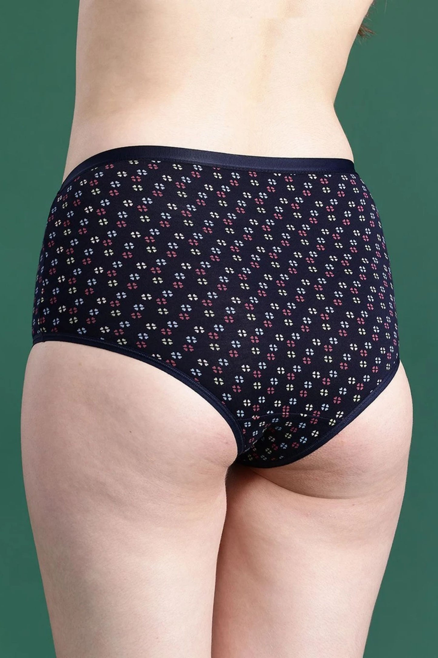 Women's Mid-Rise Full Coverage Printed Cotton Briefs