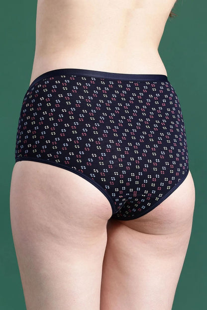 Women's Mid-Rise Full Coverage Printed Cotton Briefs