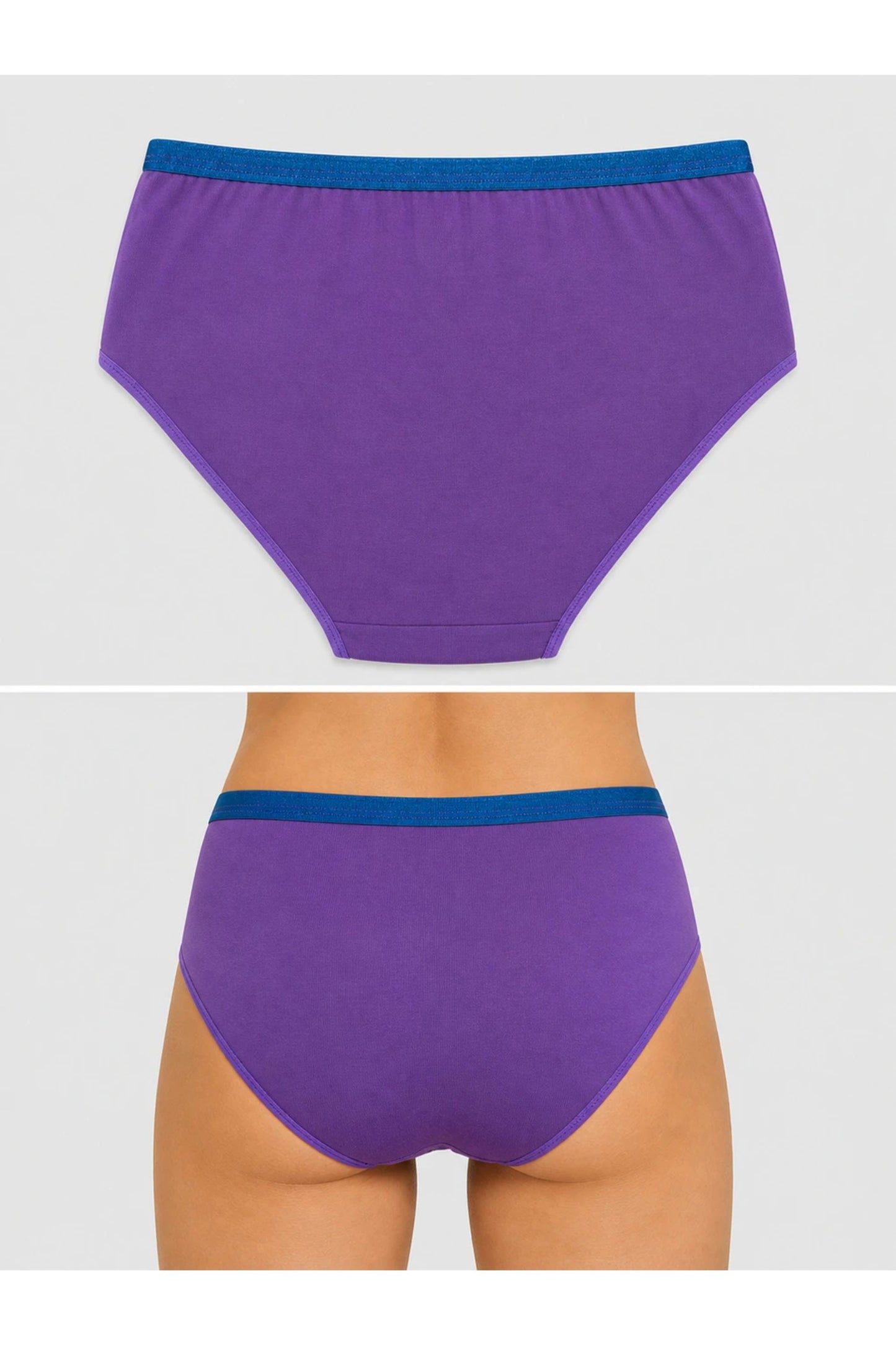 Women's High-Rise Full Coverage Cotton Briefs - Purple