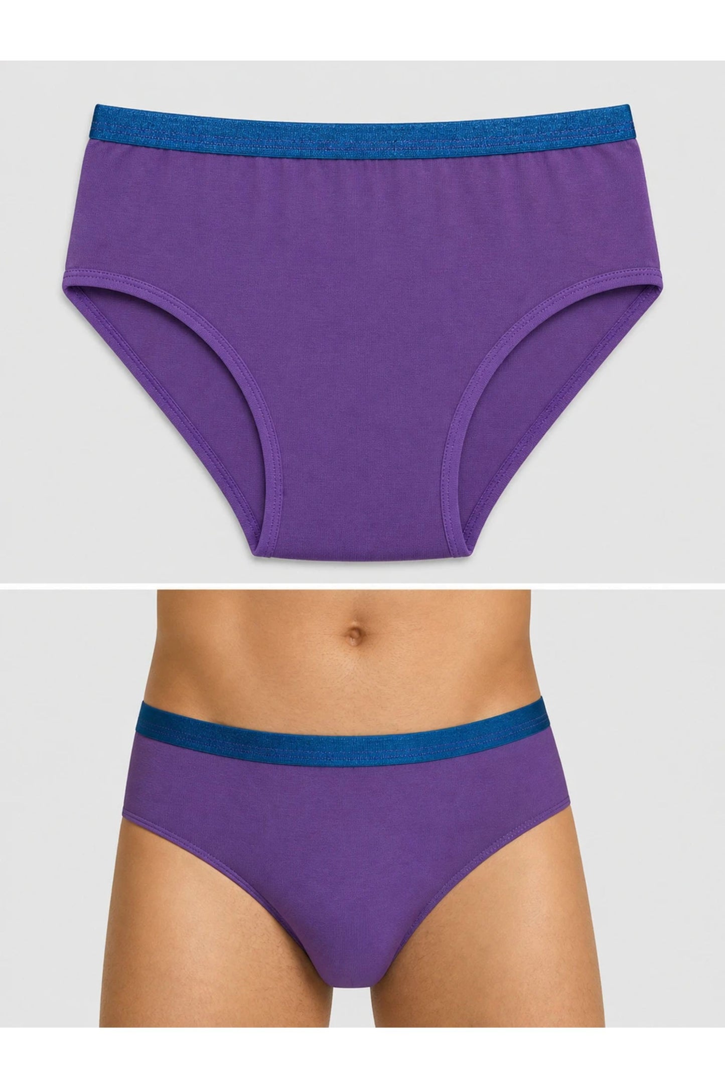 Women's High-Rise Full Coverage Cotton Briefs - Purple