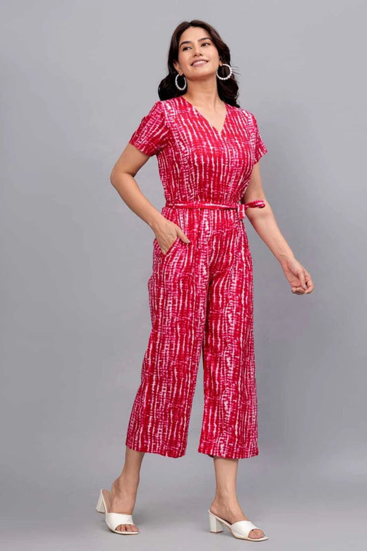 Maroon Kalamkari Print Fusion Co-ord Set - Wide Leg