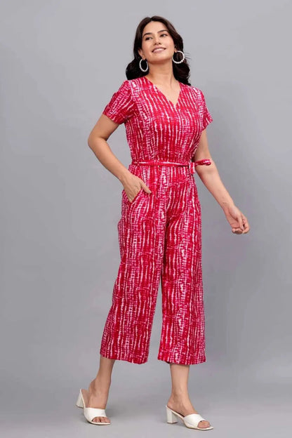 Maroon Kalamkari Print Fusion Co-ord Set - Wide Leg