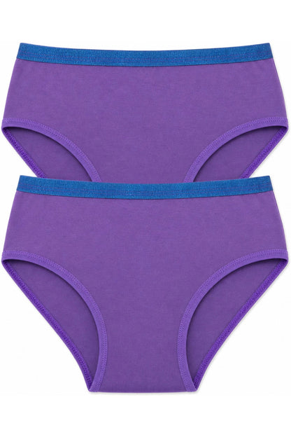 Women's High-Rise Full Coverage Cotton Briefs - Purple